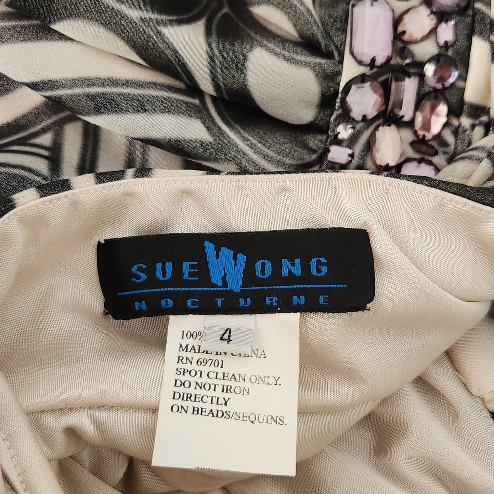 Sue Wong Beaded Cocktail Dress - Size 4 - Picture 9 of 12
